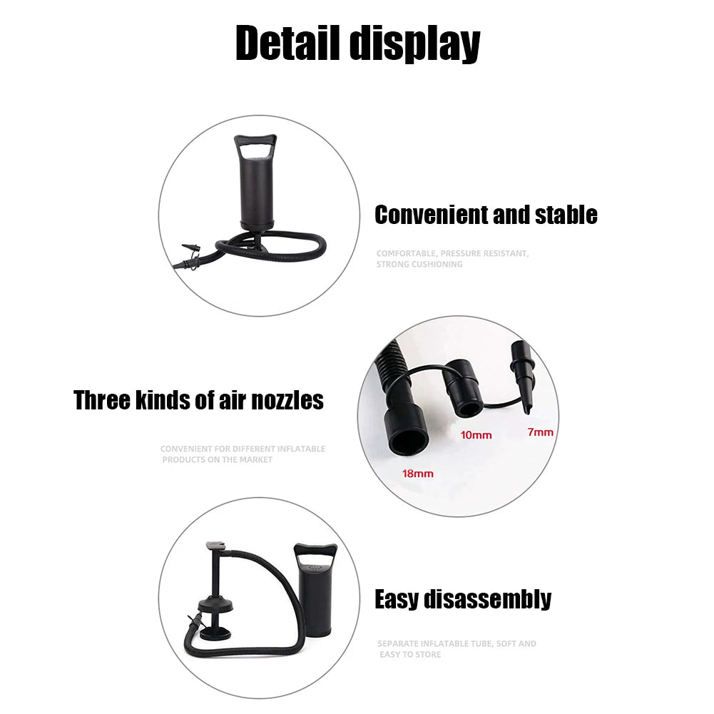 Manual Air Pump Fast Inflation Inflatable Hand Pump Two-Way Handheld Inflatable Air Pump for Swimming Pools Mattresses