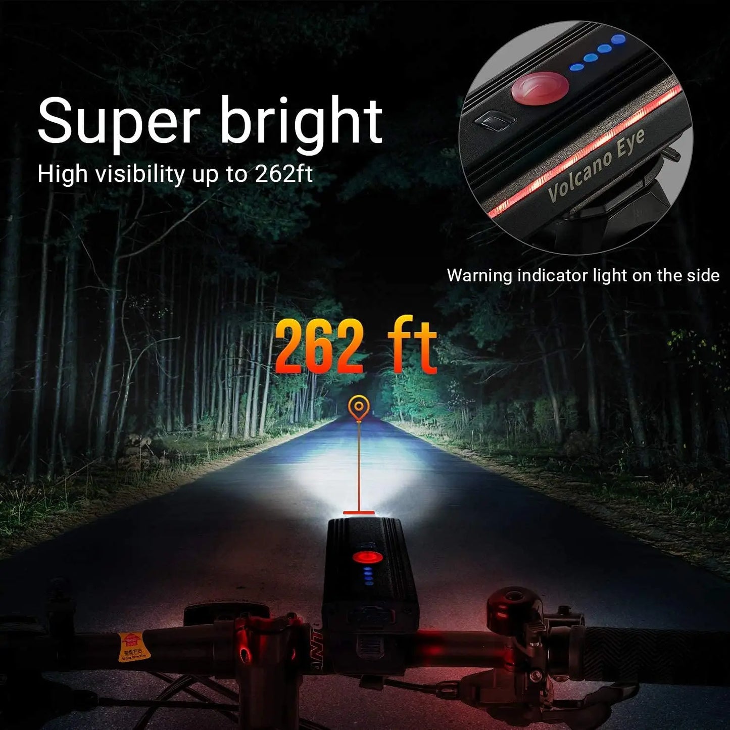 USB Rechargeable 1000 Lumen Bike Light Set, Waterproof Front & Rear Cycling Lights with 4 Modes