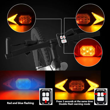 Rechargeable Bike Lights Front Back, Super Bright Headlight Tail Light Set with Turn Signals, Easy Install Safety Flashing Rear