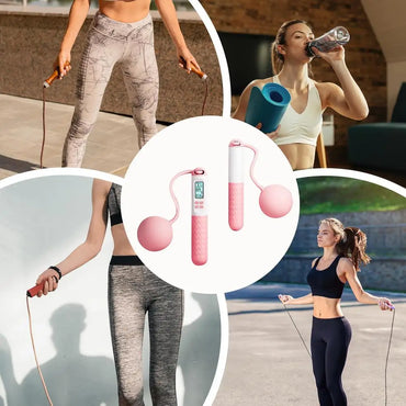 1Pair Ropeless Jump Rope Smart Cordless Counting Skipping Rope Anti-Slip Adjustable Weighted Cordless Jump Ropes