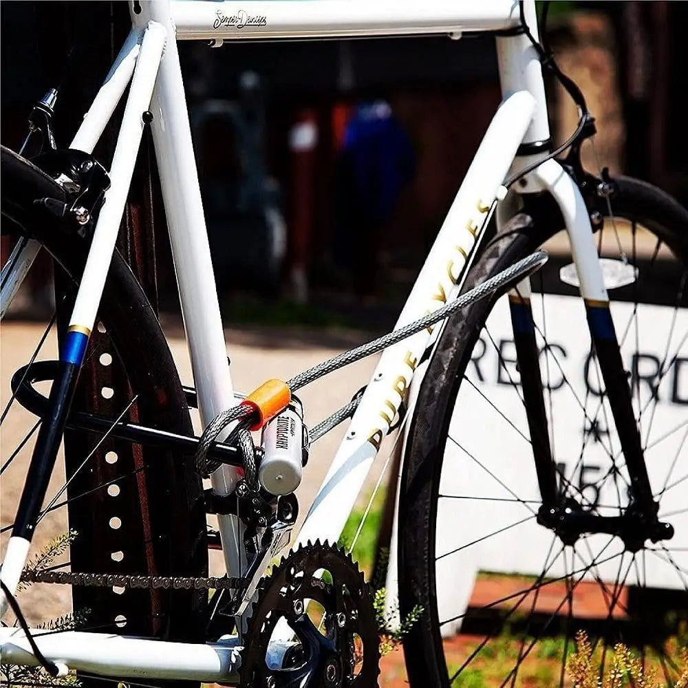 KryptoFlex 710 7FT Double Loop Bike Lock, 10mm Braided Steel Anti-Theft Cable with Looped Ends