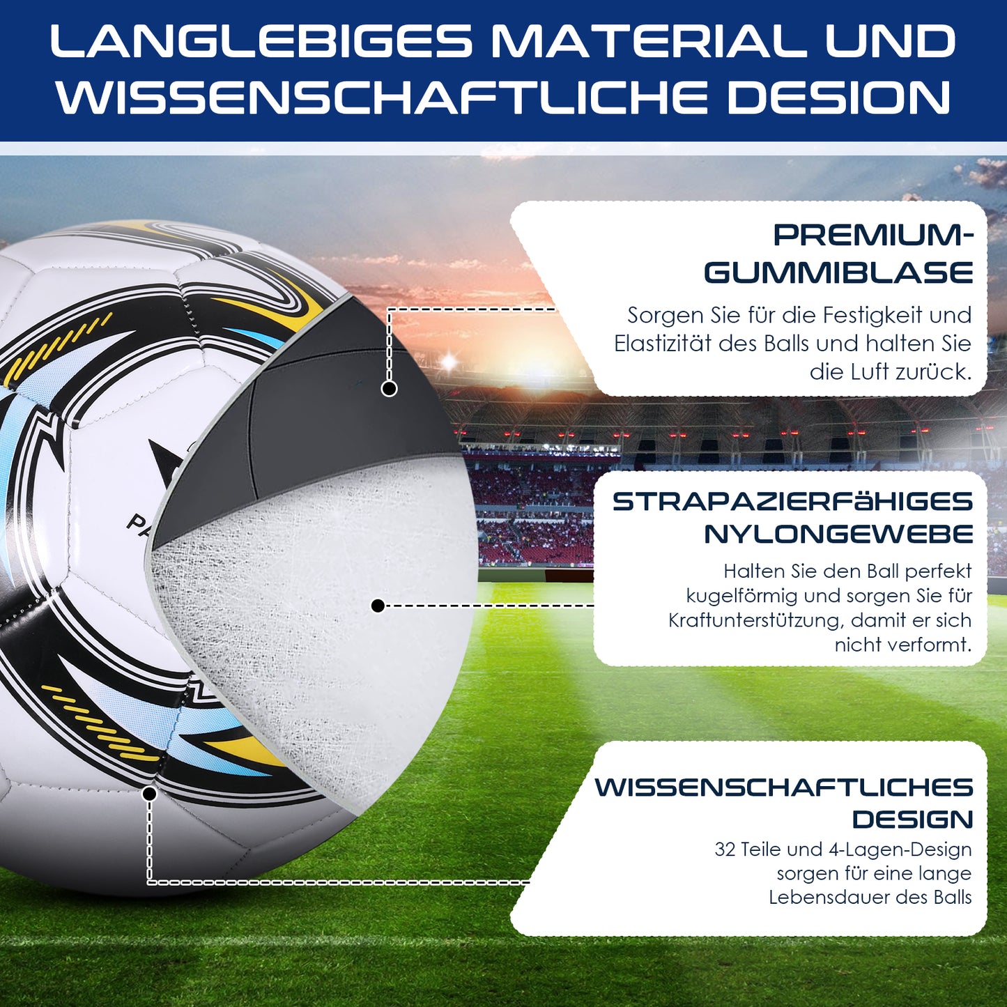 World Football Soccer Balls Official Size5 Machine Sewing PVC  Seamless Wearproof Anti-slip Outdoor Match Game Football Training