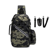 Unisex Fishing Backpack, Waterproof Multi-Function Tackle Bag with Luminous Design, Large Storage Capacity & Straps.