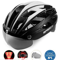 Male and female bicycle helmets, magnetic detachable safety glasses, adjustable light, breathable safety protection device