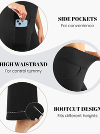 3-Pack Women's Solid Skinny Black Flare Leg Pants,High Waist Stretch Flared Pants, Sports Yoga Pants Compression Leggings