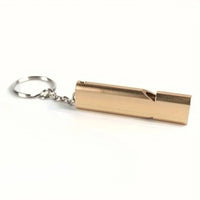 1 Piece Gold Survival Whistle Keychain with Double Hole Design, Suitable for Camping and Emergency Rescue, Perfect Gift Choice
