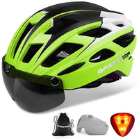 Male and female bicycle helmets, magnetic detachable safety glasses, adjustable light, breathable safety protection device