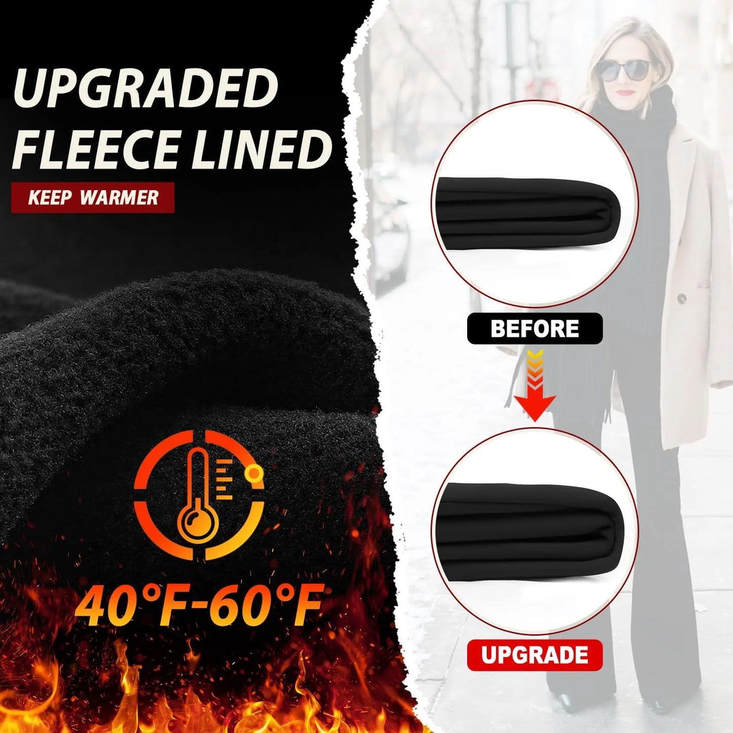 3-Pack Women's Solid Skinny Black Flare Leg Pants,High Waist Stretch Flared Pants, Sports Yoga Pants Compression Leggings