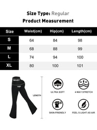3-Pack Women's Solid Skinny Black Flare Leg Pants,High Waist Stretch Flared Pants, Sports Yoga Pants Compression Leggings