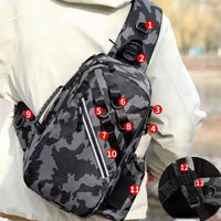 Unisex Fishing Backpack, Waterproof Multi-Function Tackle Bag with Luminous Design, Large Storage Capacity & Straps.