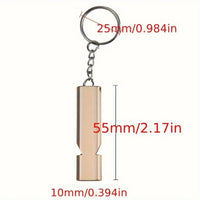 1 Piece Gold Survival Whistle Keychain with Double Hole Design, Suitable for Camping and Emergency Rescue, Perfect Gift Choice