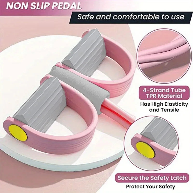 Premium Foot Pedal Resistance Band, NBR Foam & TPE Tube Construction, Lightweight Compact, Good Rebound for Home Abdominal & Leg