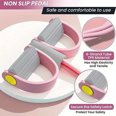 Premium Foot Pedal Resistance Band, NBR Foam & TPE Tube Construction, Lightweight Compact, Good Rebound for Home Abdominal & Leg