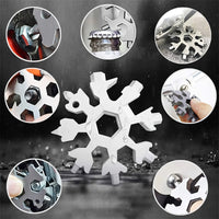 1 Snowflake Multifunctional Tool, Stainless Steel Bottle Opener, Screwdriver Wrench, Essential Christmas Camping Artifact