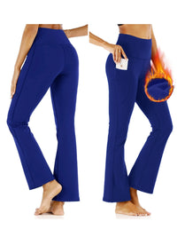 3-Pack Women's Solid Skinny Black Flare Leg Pants,High Waist Stretch Flared Pants, Sports Yoga Pants Compression Leggings