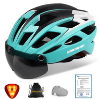 Male and female bicycle helmets, magnetic detachable safety glasses, adjustable light, breathable safety protection device