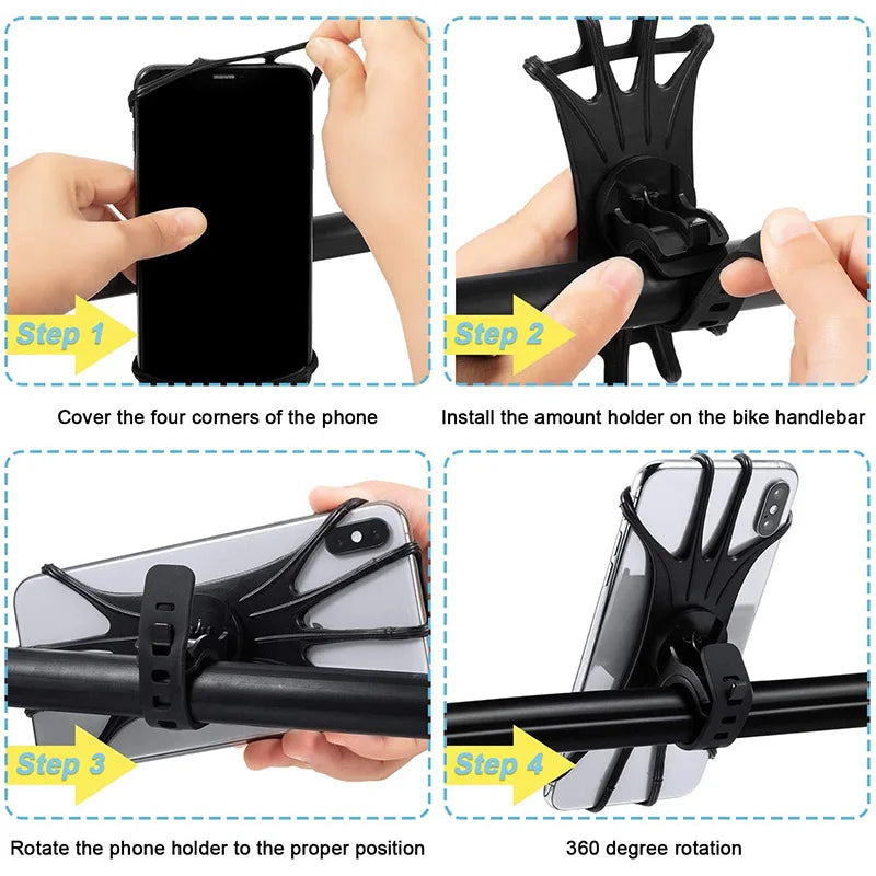 1-Pack Heavy-Duty Phone Holder - New Year's Fitness Gear for Gym Bike & Treadmill with One-Second Lock