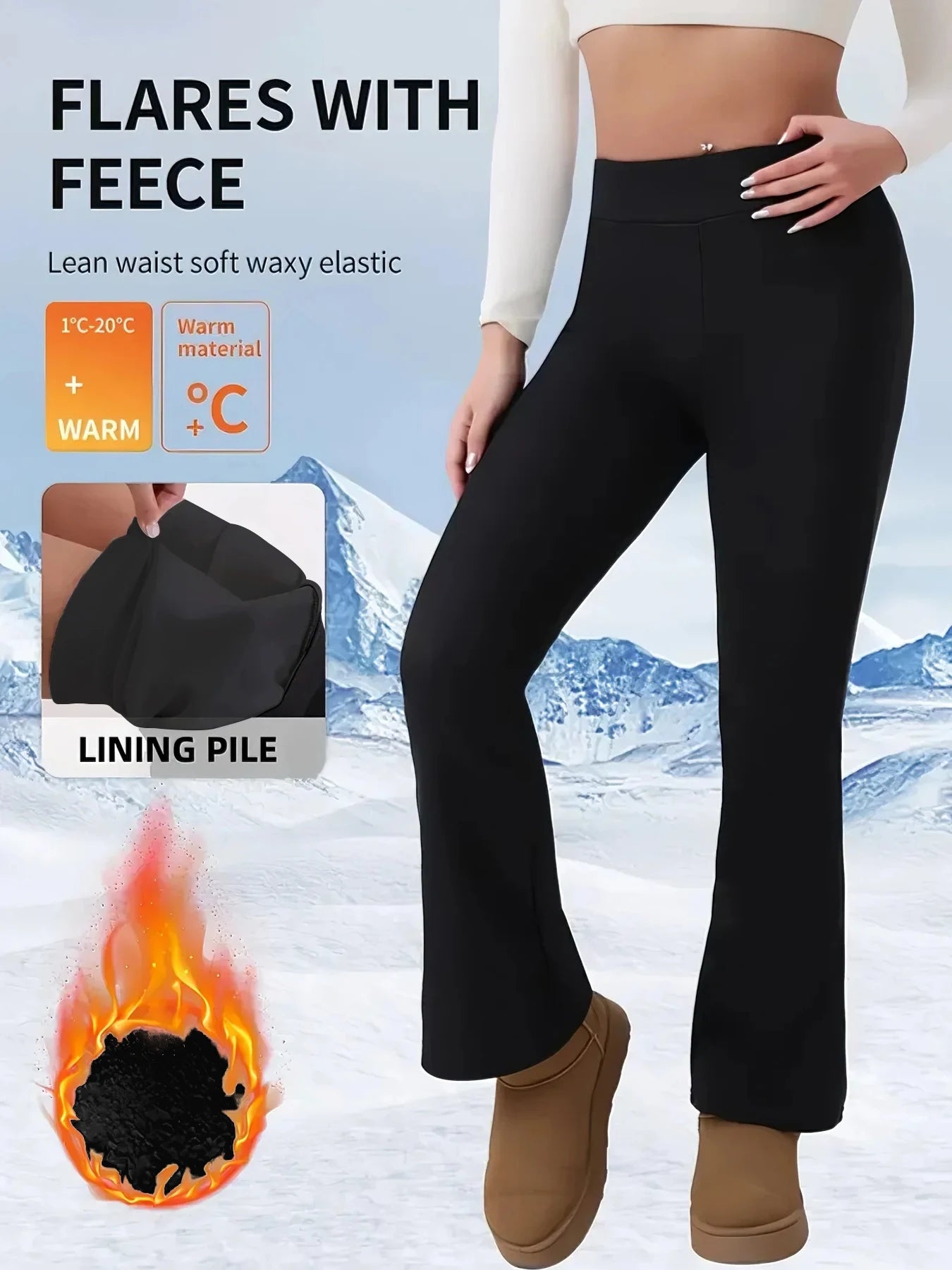 3-Pack Women's Solid Skinny Black Flare Leg Pants,High Waist Stretch Flared Pants, Sports Yoga Pants Compression Leggings