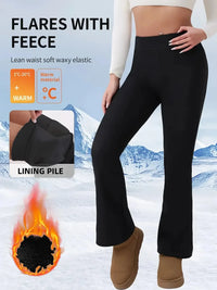 3-Pack Women's Solid Skinny Black Flare Leg Pants,High Waist Stretch Flared Pants, Sports Yoga Pants Compression Leggings