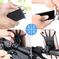 Multi-Function Rotating Silicone Bike Phone Mount – Hands-Free Bicycle & E-Bike Phone Holder with 4-Corner Lock Design