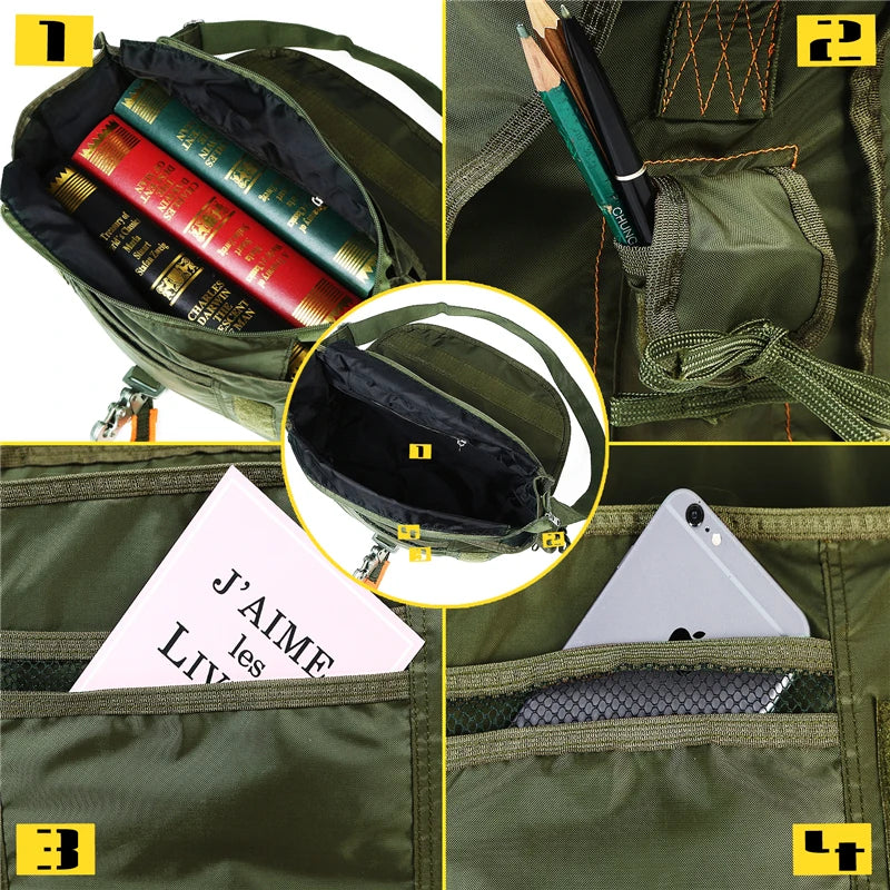 Tactical Shoulder Sling Bag Nylon Waterproof Outdoor Chest Pack for Men Traveling Trekking Camping Rover Sling Daypack