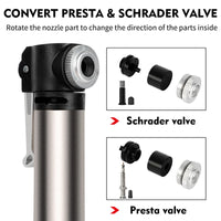 WEST BIKING 120PSI Bicycle Pump Hose Mountain Road Cycling Tire Inflator Schrader Presta Valve Alloy Portable Mini Bike Pump