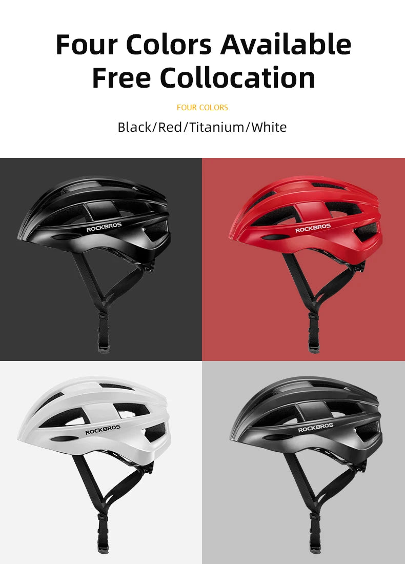 ROCKBROS Bicycle Helmet LED Rear Light Rechargeable Intergrally-molded Cycling Helmet MTB Road Bike Helmet Sport Safe Hat Helmet