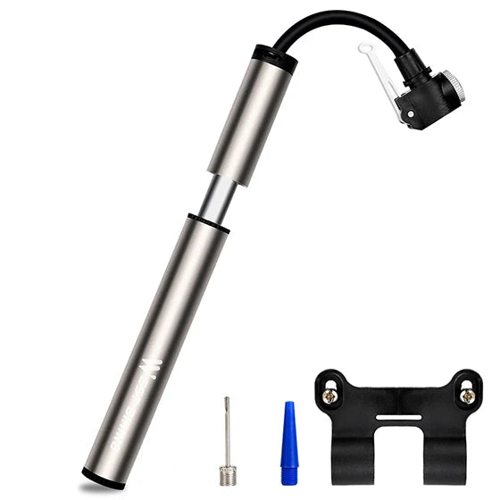 WEST BIKING 120PSI Bicycle Pump Hose Mountain Road Cycling Tire Inflator Schrader Presta Valve Alloy Portable Mini Bike Pump