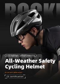 ROCKBROS Bicycle Helmet LED Rear Light Rechargeable Intergrally-molded Cycling Helmet MTB Road Bike Helmet Sport Safe Hat Helmet