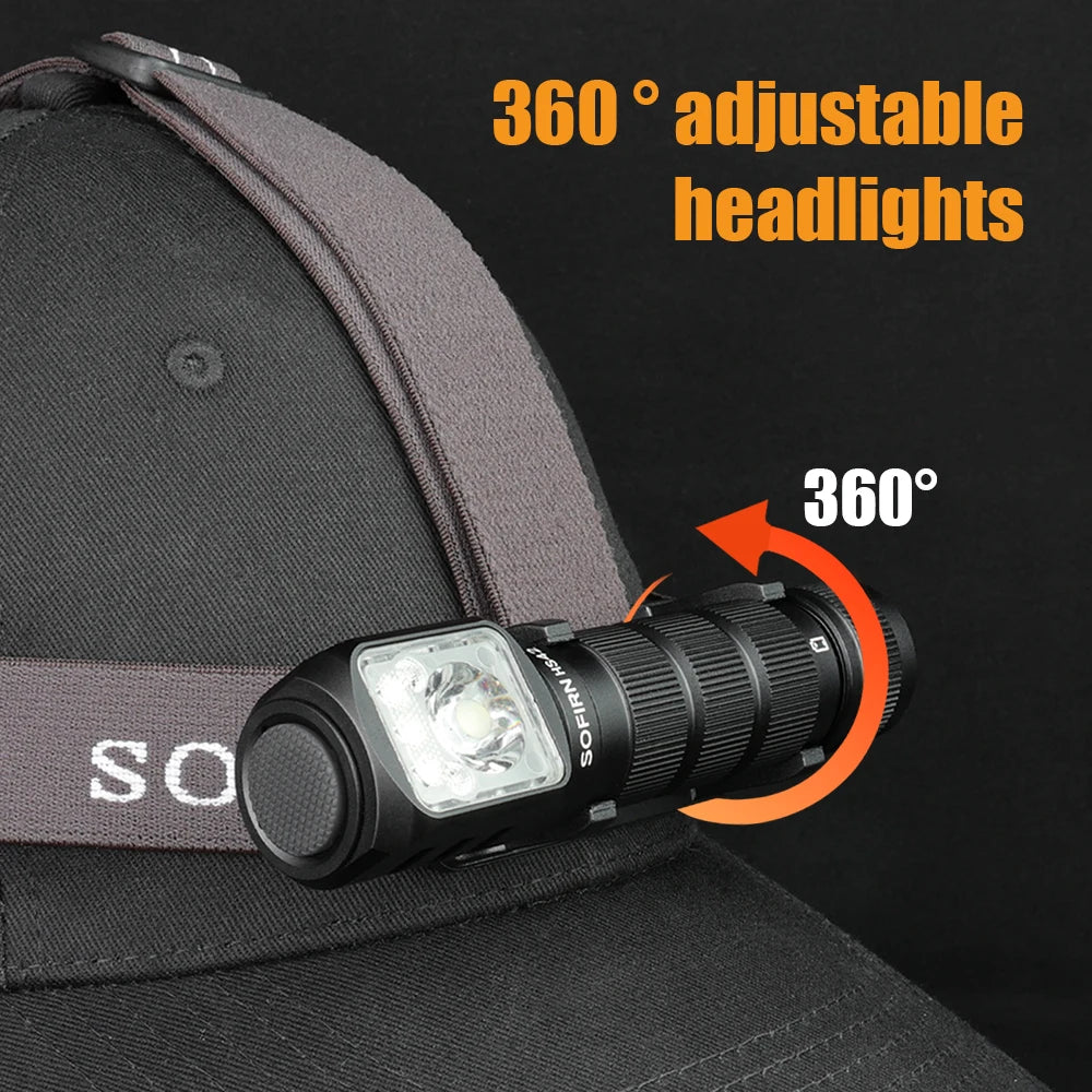 SOFIRN HS42 Headlamp 2100lm 18650 EDC USB C Rechargeable with Power Bank Flashlight SST40 LED Torch with Magnetic for Camping