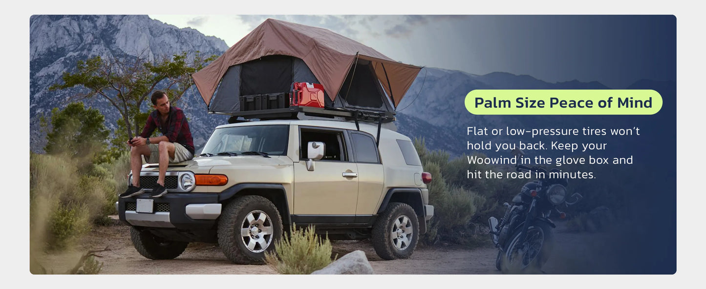 Woowind AP2-P Tire Inflator Portable Air Compressor 150PSI Air Pump for Car Tires, Bike Pump, Auto Stop, Quick Inflation