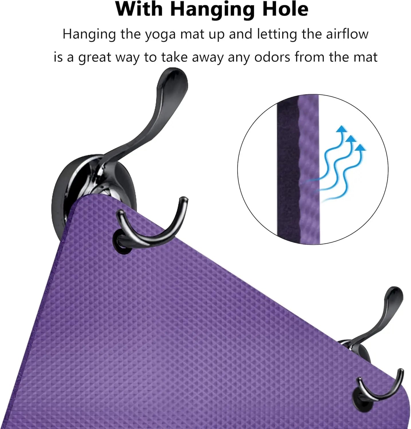 Extra Wide Non-Slip Yoga Mat with Strap and Bag, Thick Exercise Mat for Home Outdoor Workouts