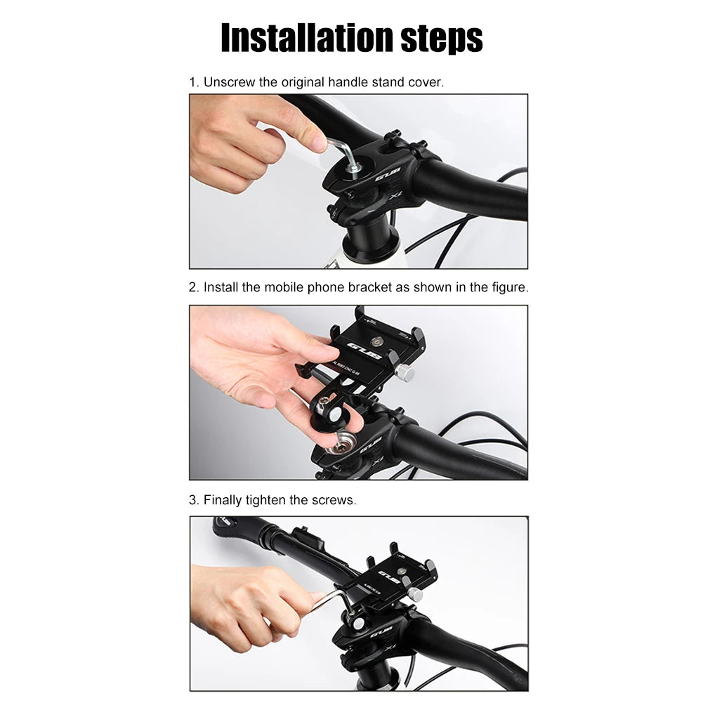 GUB Handlebar Mobilephone Support Aluminum Alloy Bicycle Stem Mount Bracket Adjustable Centered Installation Cycling Equipment