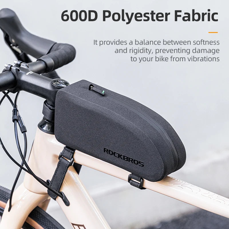 ROCKBROS Bicycle Bag Bike Frame Top Tube Bag Large Capacity Storage Waterproof Hard Shell Bicycle Bag MTB Road Bike Accessories