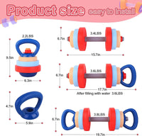 Adjustable Kids Dumbbell & Kettlebell Set - Safe Fitness Toy for Toddlers Ages 3-6, Perfect Birthday Gift