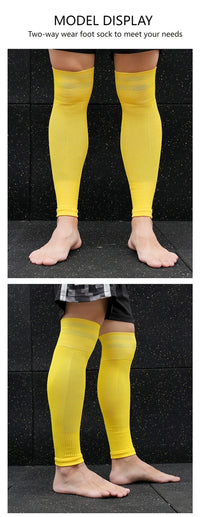 Loogdeel 1Pair Football Sock Calf Sleeves Adult Knee Protection Sports Socks High Tube Breathable Soccer Leg Warmers Shin Guard
