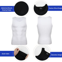 Men Compression Vest Sleeveless Shapewear Slimming Body Shaper Shirt Gym Workout Corset Tummy Control Tank Top Abs Abdomen