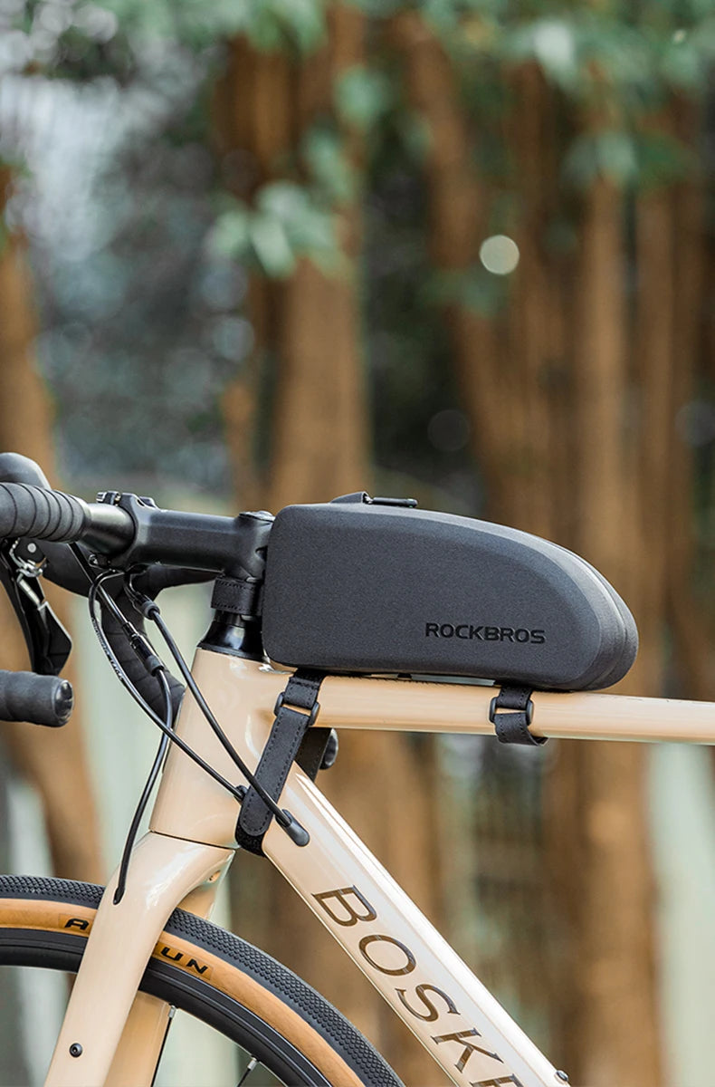 ROCKBROS Bicycle Bag Bike Frame Top Tube Bag Large Capacity Storage Waterproof Hard Shell Bicycle Bag MTB Road Bike Accessories