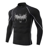 Y2K Men's Turtleneck Compression Shirt Quick Gym Fitness Dry Rash Guard Hight Neck Muscle Athletic Bodybuilding Shirts Summer