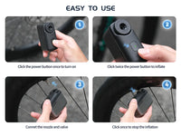 Mini Bike Pump, Portable Electric Bike Pump, Ultra Small 120PSI Battery Bicycle Pump, Automatic Shut-Off, Presta & Schrader
