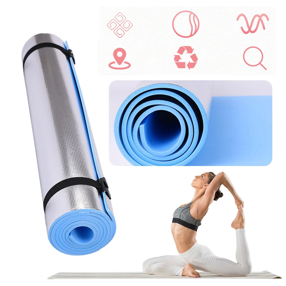 Waterproof Yoga Mat EVA Exercise Pad Thickened Aluminum Membrane Exercise Mat Portable Multifunction for Fitness Exercise