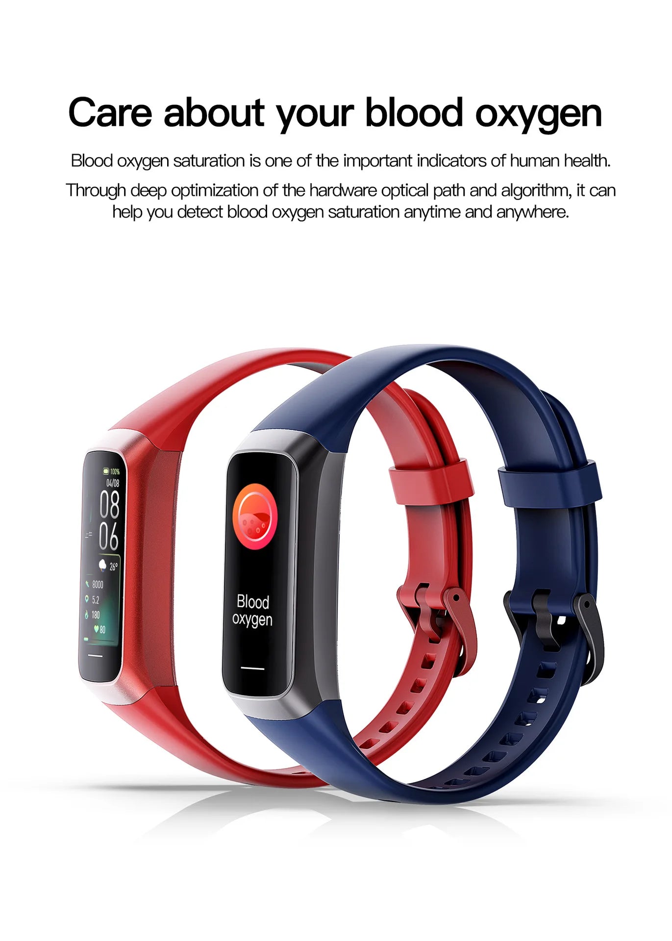Amoled Smart Watch Smartwatch Band Women Men Heart Rate Blood Oxygen Waterproof Connected Smart Bracelet Sport Fitness Tracker