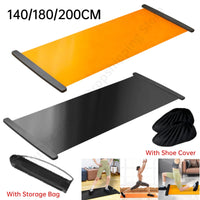 140/180/200CM Yoga Sliding Mat Sport Fitness Glide Pilates Skating Training Board Mat for Ice Hockey Roller Skating Leg Exercise