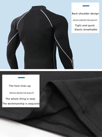 Y2K Men's Turtleneck Compression Shirt Quick Gym Fitness Dry Rash Guard Hight Neck Muscle Athletic Bodybuilding Shirts Summer