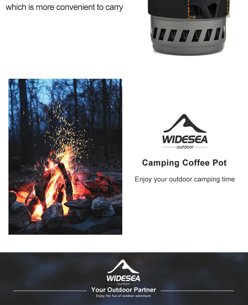 Widesea Camping Cooking System with Heat Exchanger Outdoor Gas Stove Burner Tourist Coffee Pot Cup Cookware Tableware Tourism
