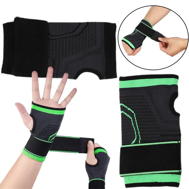 Gym Fitness Gloves Wrist Support Sports Wristband Therapy Protector Fingerless Safety Body Building Entertainment 1Piece