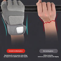 Fingerless Work Gloves Adjustable Wrist Gym Gloves Anti Slip Reinforced Palm Hand Out Mittens For Hunting Cycling Climbing