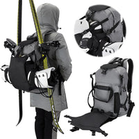 30L Skiing Boot Backpack with Adjustable Fastening Straps Skating Helmet Bag Waterproof Ski Storage Backpack Skiing Accessories