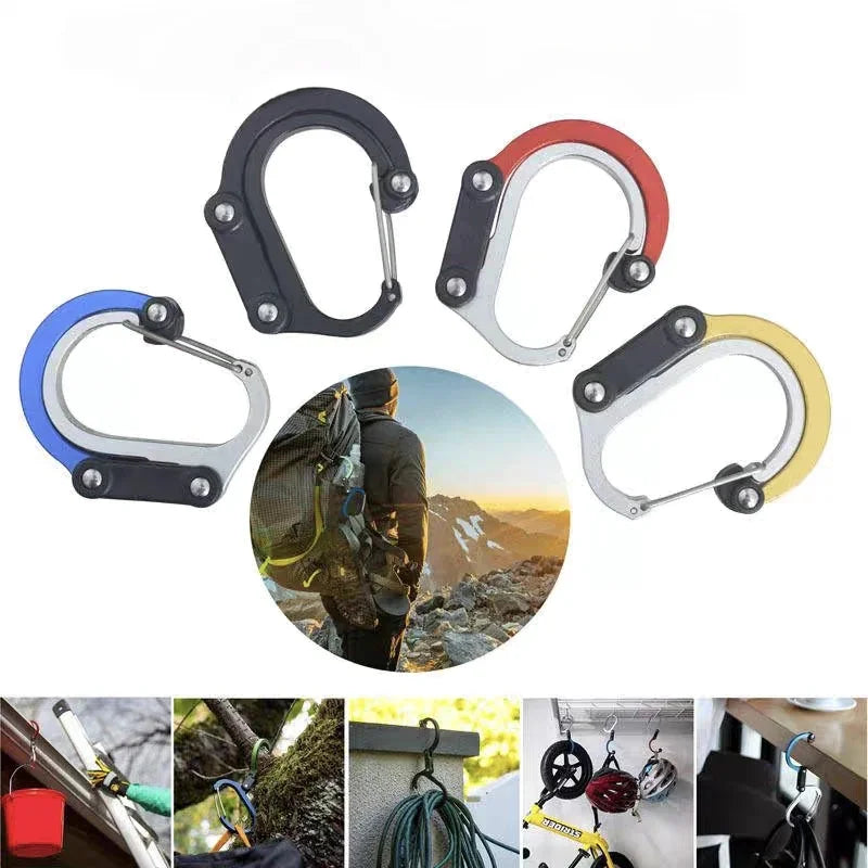 Multi Functional Aluminum Carabiner Mountaineering Buckle Quick Buckle for Outdoor Climbing Camping