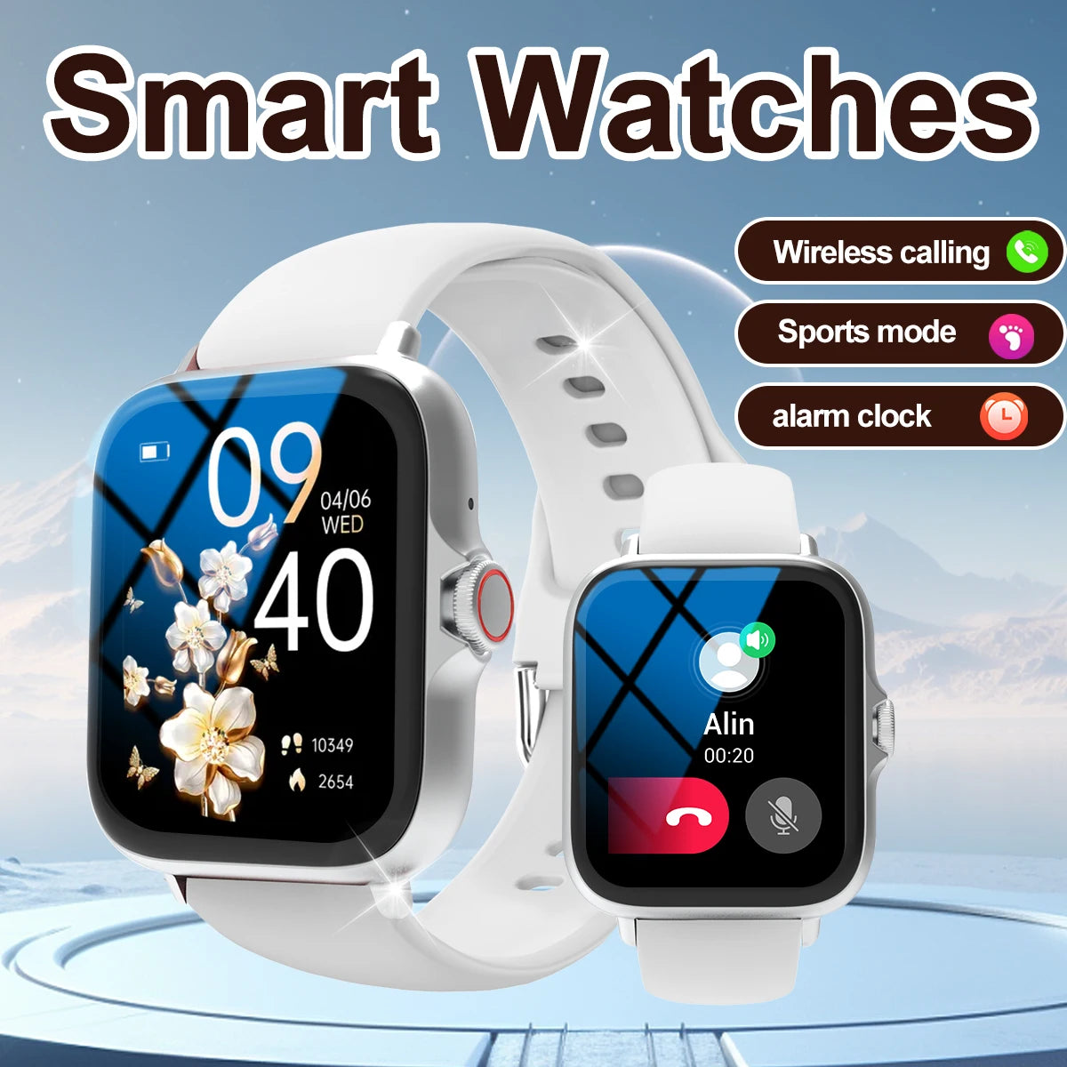 Smart watch with multiple sports modes, can make and receive calls, message reminders, compatible with Android and iPhone